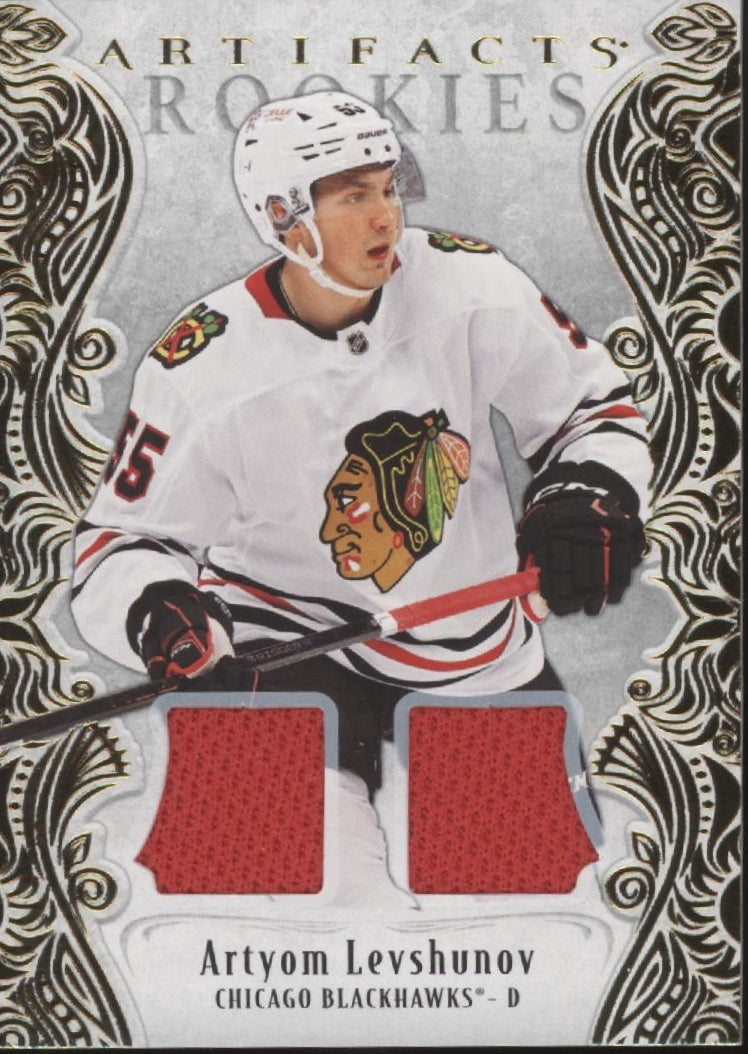 Artyom Levshunov 2025-26 Upper Deck Artifacts Gold Material Swatch RC 293/499