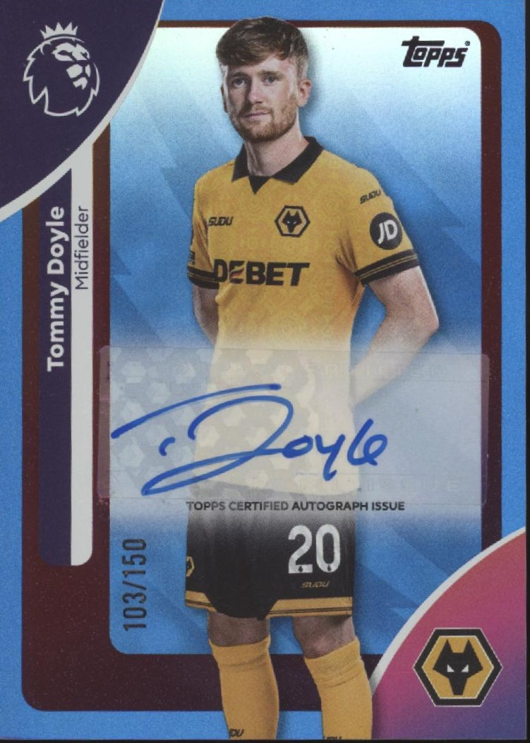 Tommy Doyle 2025-26 Topps Premier League Blue Holo Auto 103/150 #AC-TDO #2