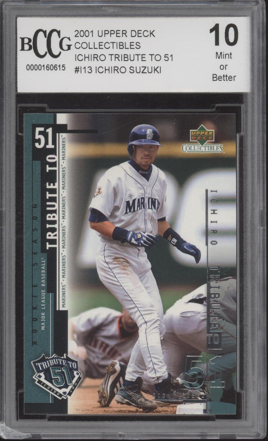 Ichiro Suzuki 2001 Upper Deck Collectibles Tribute to 51 #I13 Beckett 10