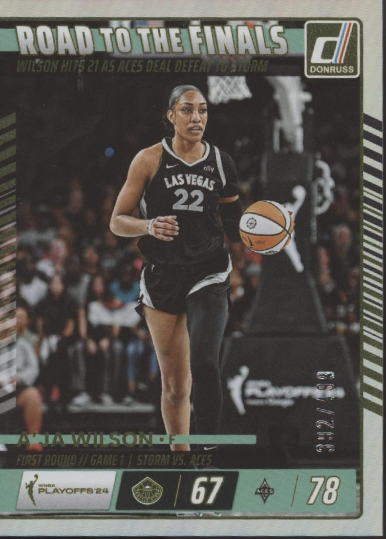 A'ja Wilson 2025 Panini WNBA Donruss Road to the Finals Holo 392/499 #4