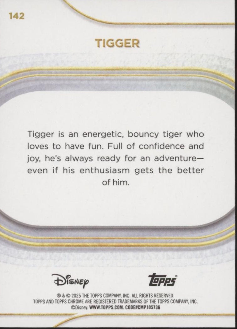 Tigger 2025 Topps Chrome Disney Aqua Mini-Diamonds Refractor 040/19 #142