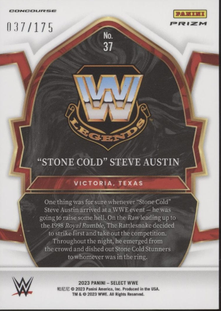 Stone Cold Steve Austin 2023 Panini Select Red Prizm 037/175 #37
