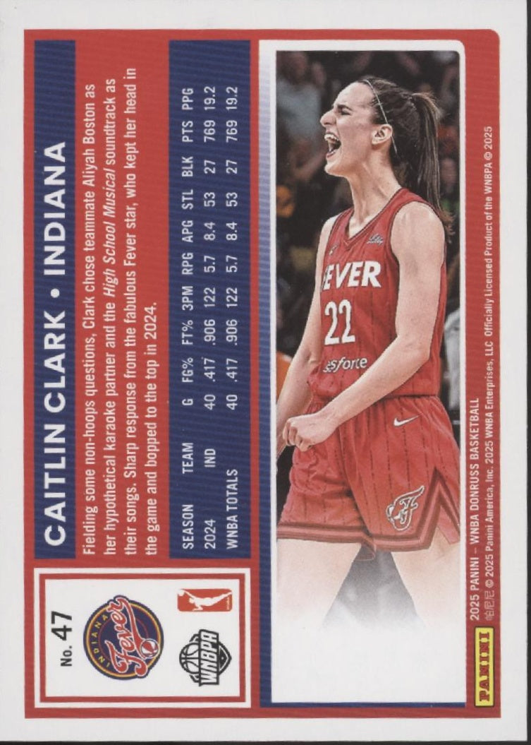 Caitlin Clark 2025 Panini WNBA Donruss #47 #1