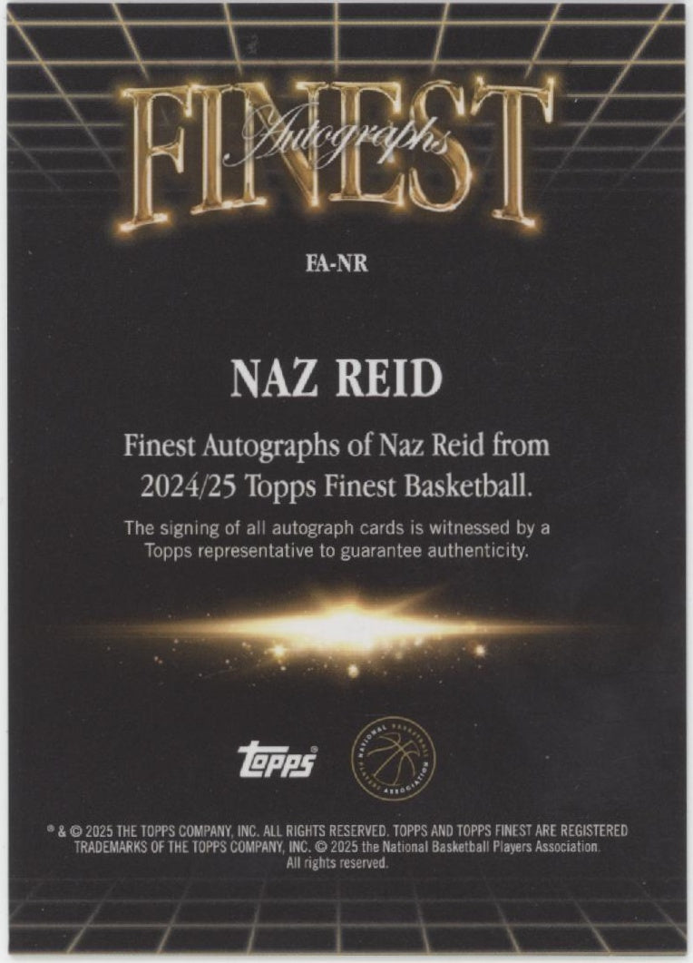 Naz Reid 2024-25 Topps Finest Autographs #FA-NR