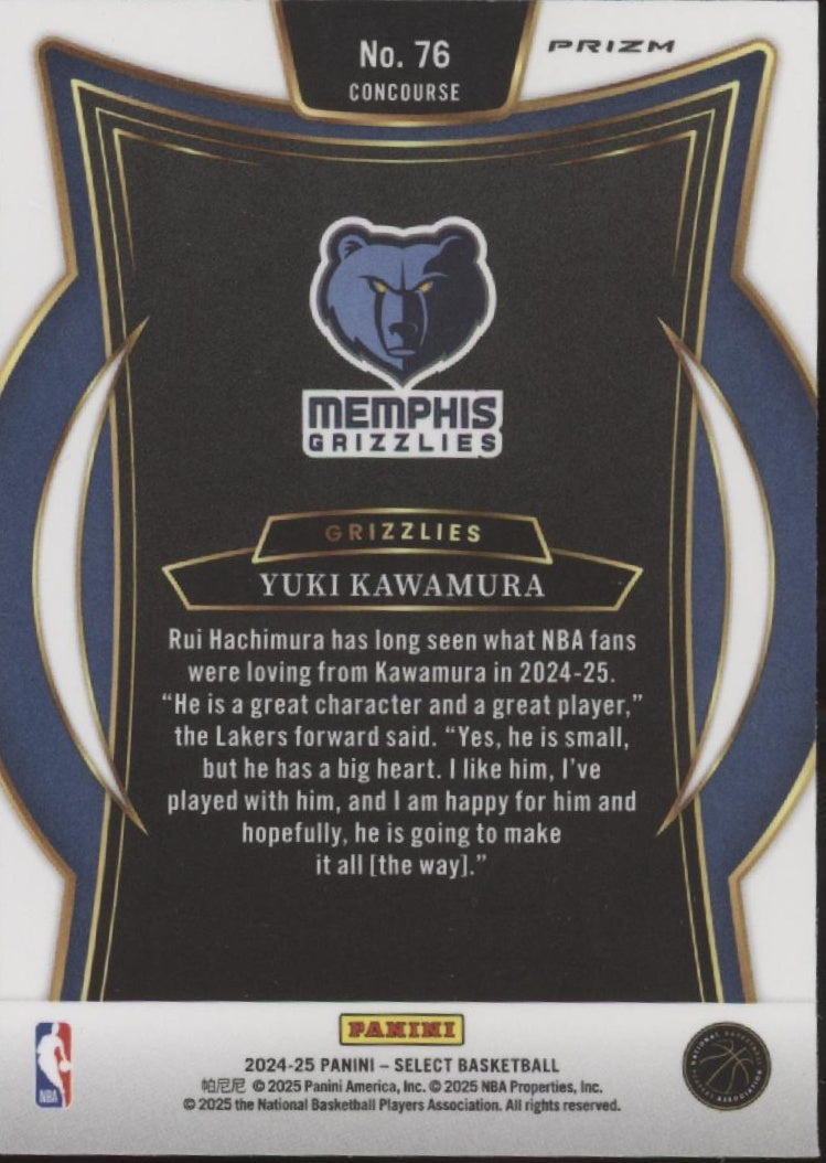 Yuki Kawamura 2024-25 Panini Select Fast Break Prizm RC #76