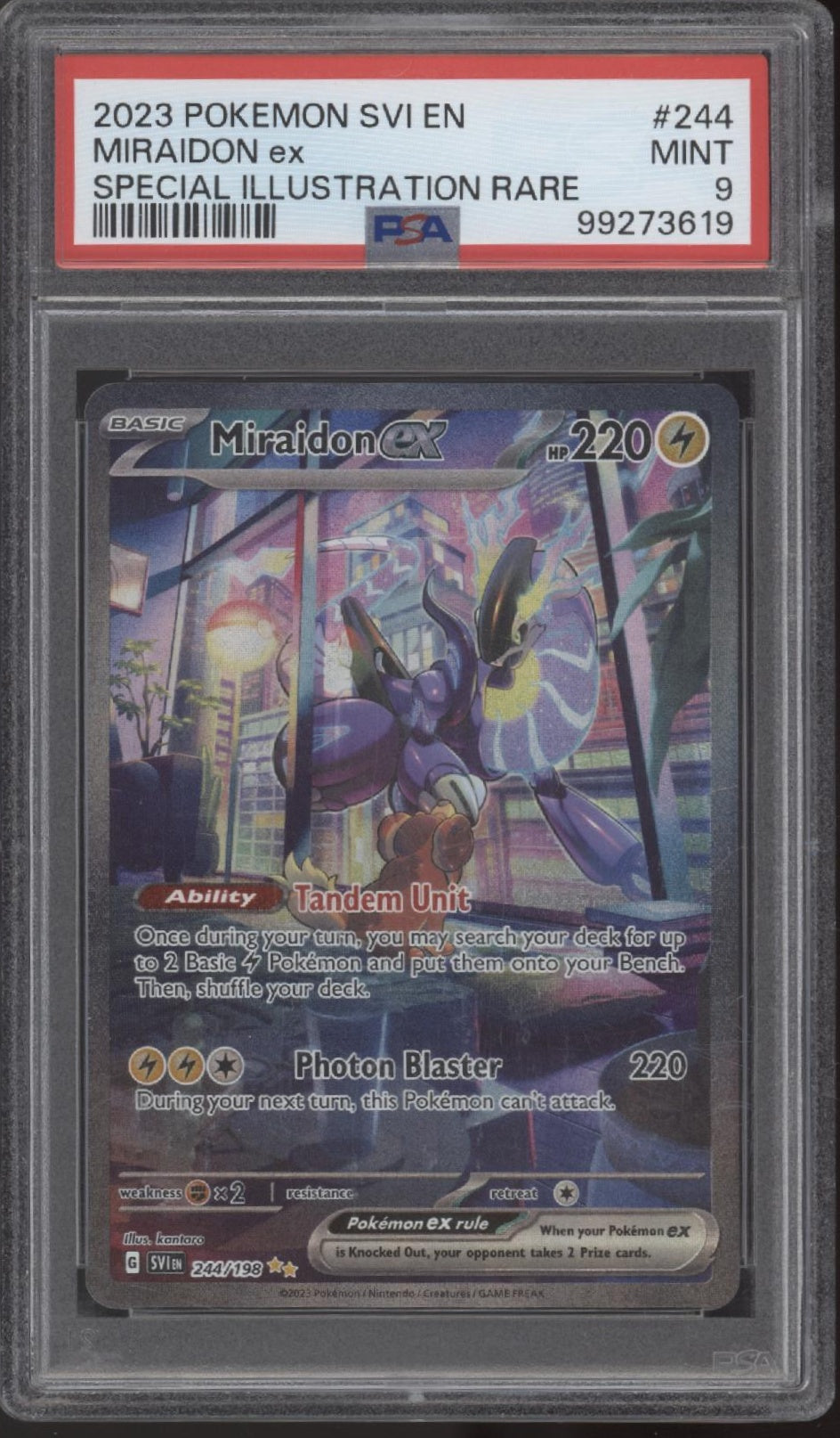 Pokemon Scarlet & Violet Base Set Special Illustration Rare Miraidon ex #244 Pokemon Scarlet & Violet Base Set Special Illustration Rare Miraidon ex #244