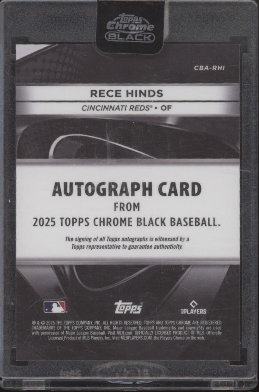 Rece Hinds 2025 Topps Chrome Black Gold Refractor RC Auto 26/50 #CBA-RHI