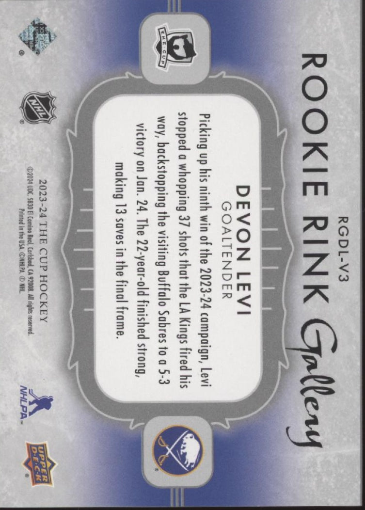 Devon Levi 2023-24 Upper Deck The Cup Rookie Rink RC 80/99 #RGDL-V3