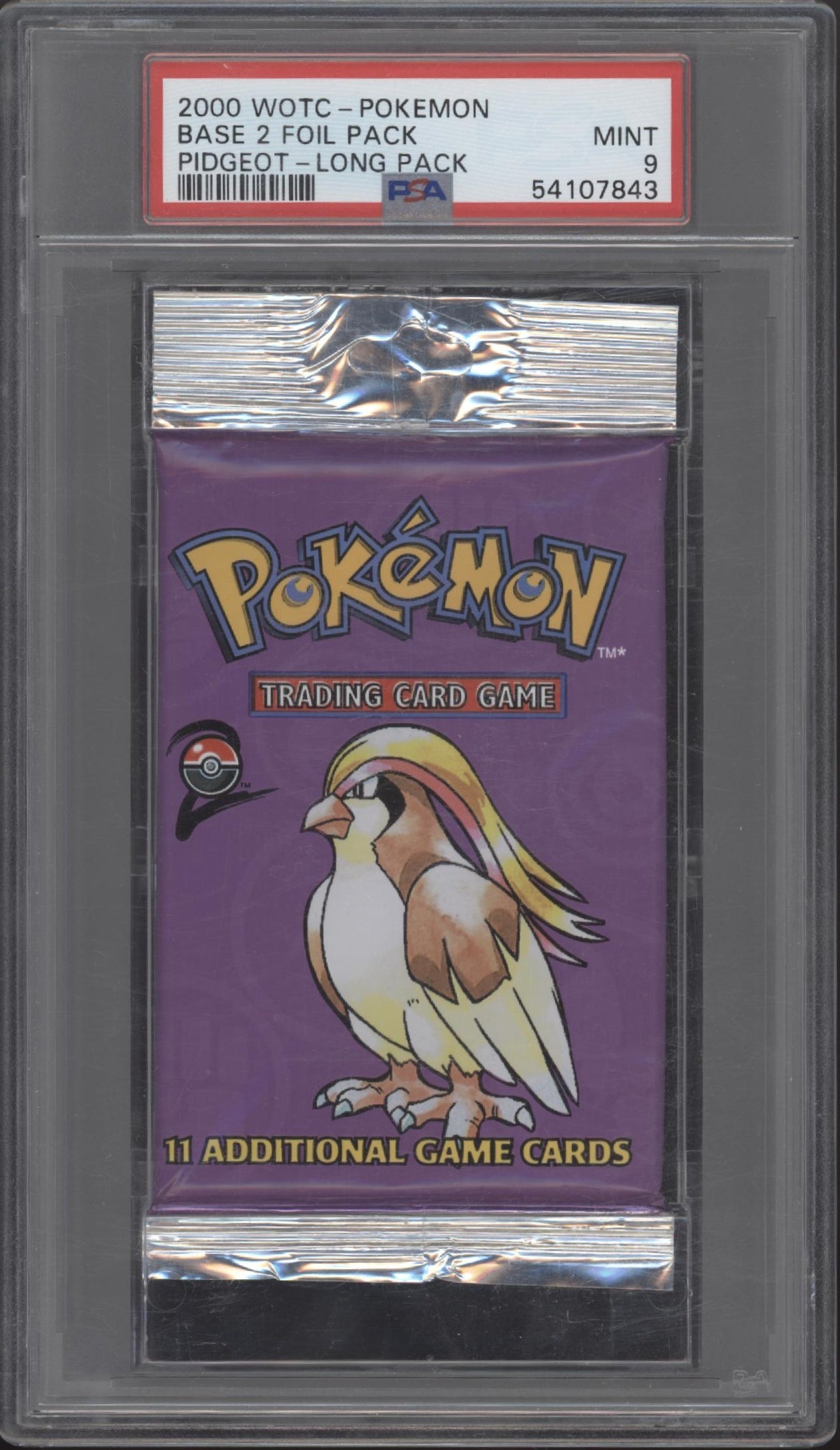 Base Set 2 Pokemon Pidgeot Long Foil Booster Pack PSA 9 Base Set 2 Pokemon Pidgeot Long Foil Booster Pack PSA 9
