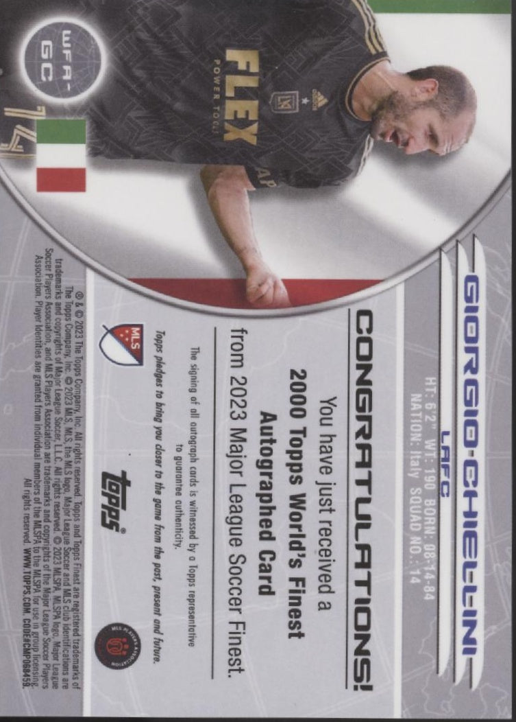 Giorgio Chiellini 2023 Topps Finest MLS World's Finest '00 Auto 08/25 #WFA-GC