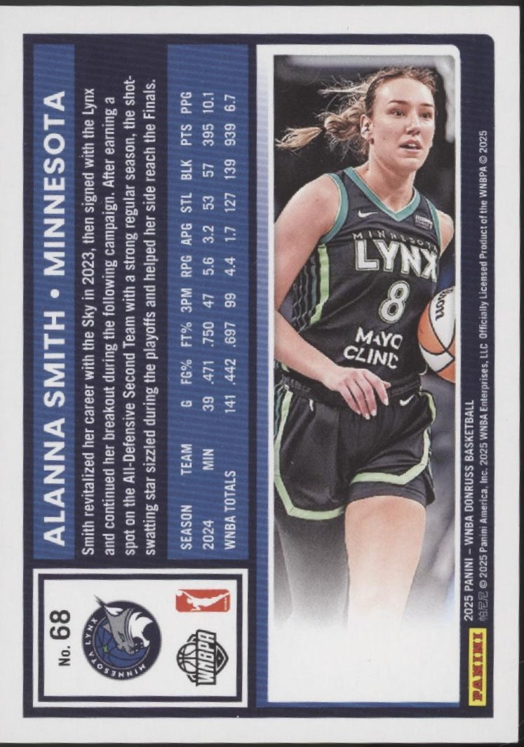 Alanna Smith 2025 Panini WNBA Donruss Purple Laser 15/99 #68