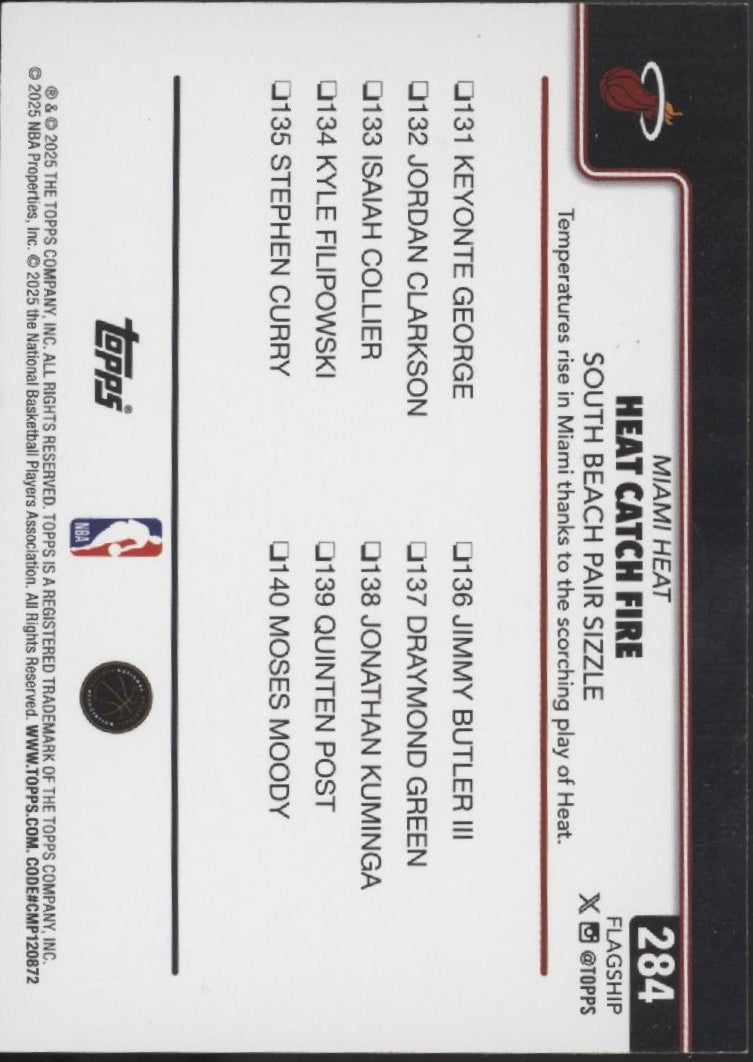 Heat Catch Fire 2025-26 Topps Flagship Blue Foilboard 062/150 #284