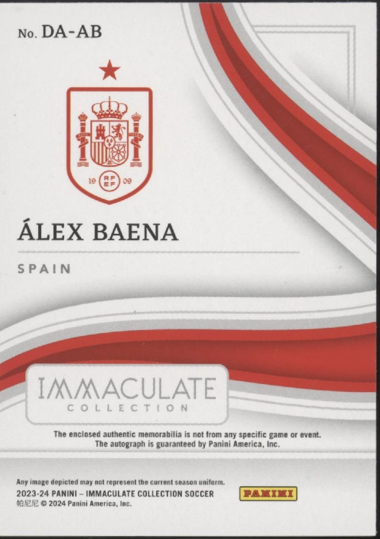 Alex Baena 2023-24 Panini Immaculate Collection Swatch Auto 48/99 #DA-AB