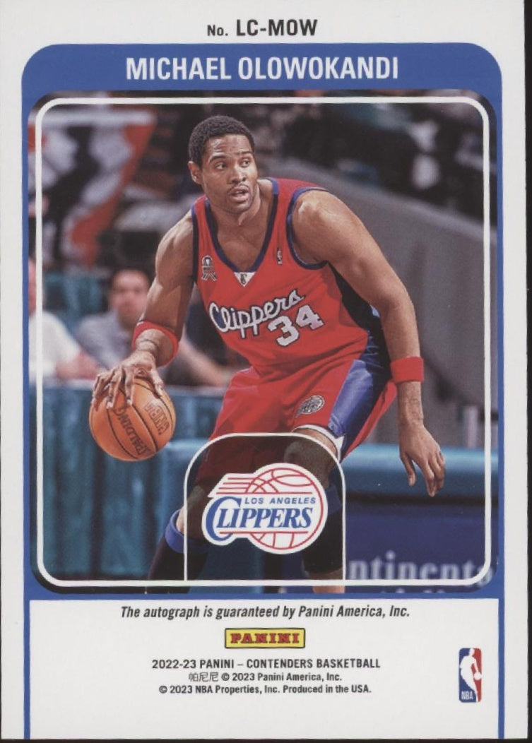 Michael Olowokandi 2022-23 Panini Contenders Legendary Auto 08/10 #LC-MOW