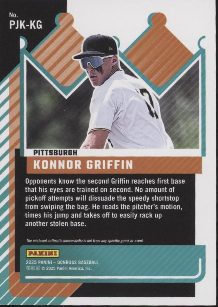 Konnor Griffin 2025 Panini Donruss Prospect Jersey Kings Orange Ice Holo Swatch