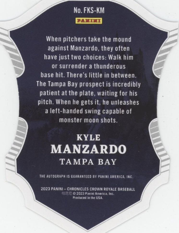 Kyle Manzardo 2023 Chronicles Crown Royale Future Kings Die-Cut Auto 40/49