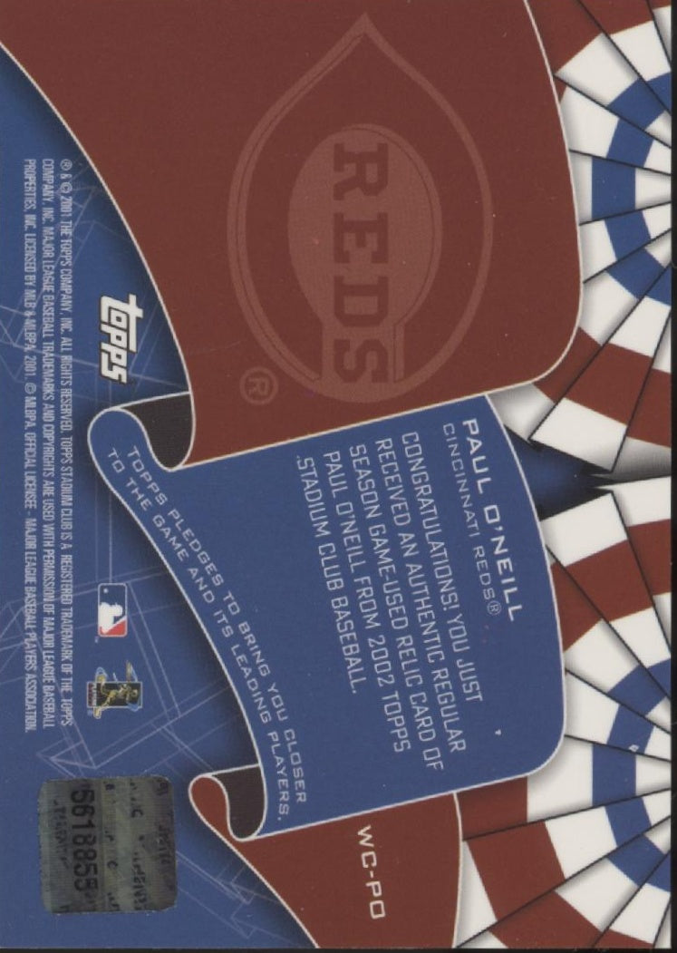 Paul O'Neill 2001 Topps Stadium Club World Champions Swatch #WC-PO
