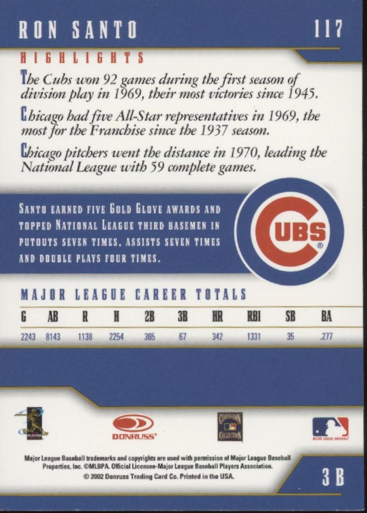 Ron Santo 2002 Donruss Team Heroes Auto 23/25 #117