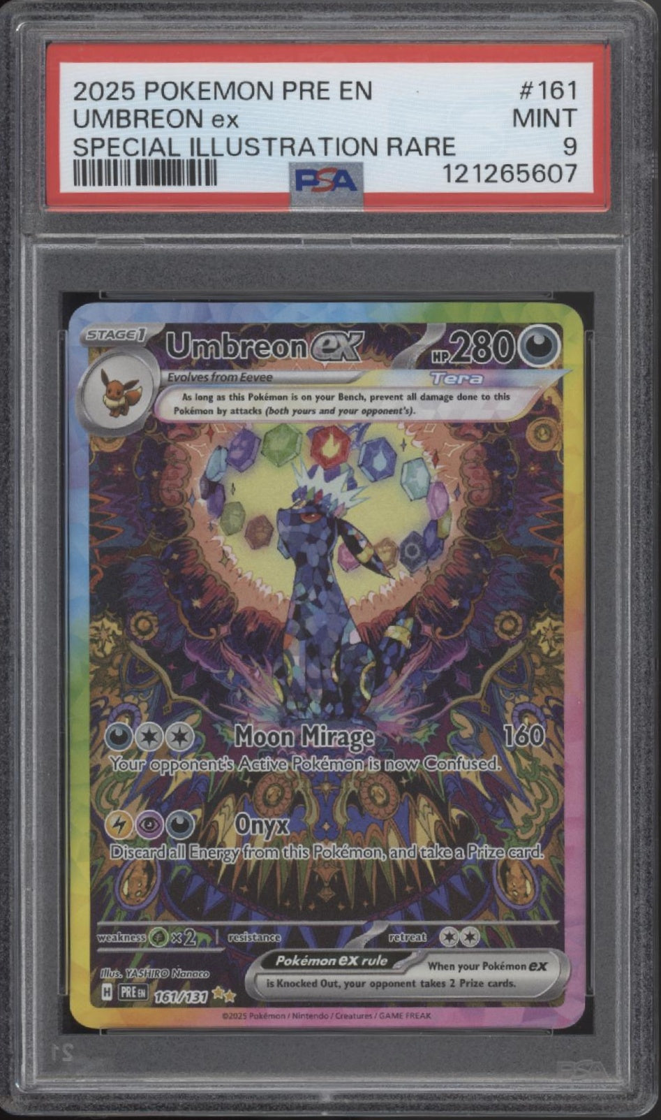 Umbreon ex Pokemon Pristmatic Evolutions Special Illustration Rare #161 PSA  9