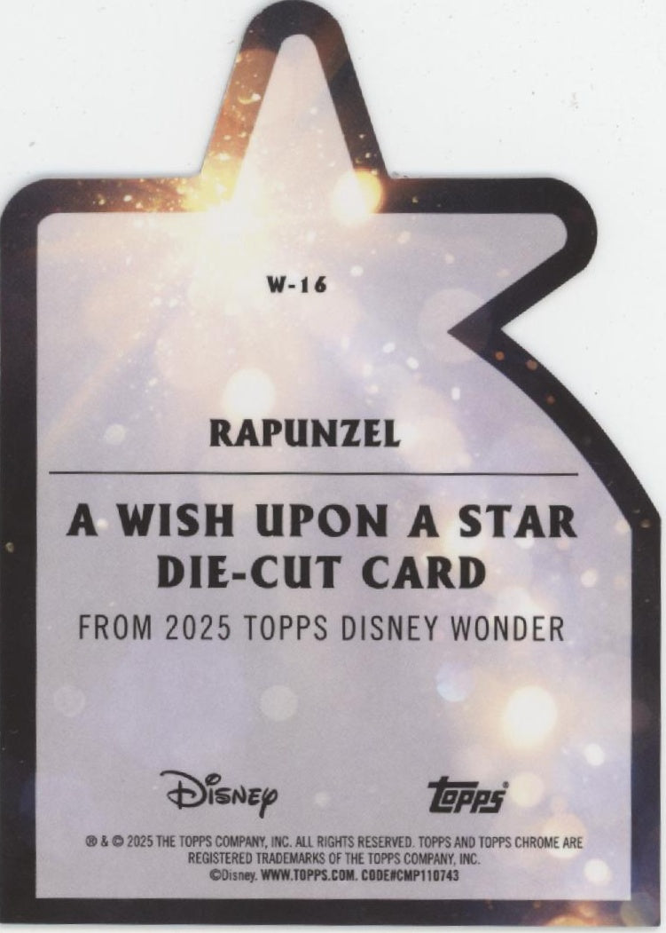 Rapunzel 2025 Topps Disney Wonder A Wish Upon a Star Die-Cut 50/50 #W-16
