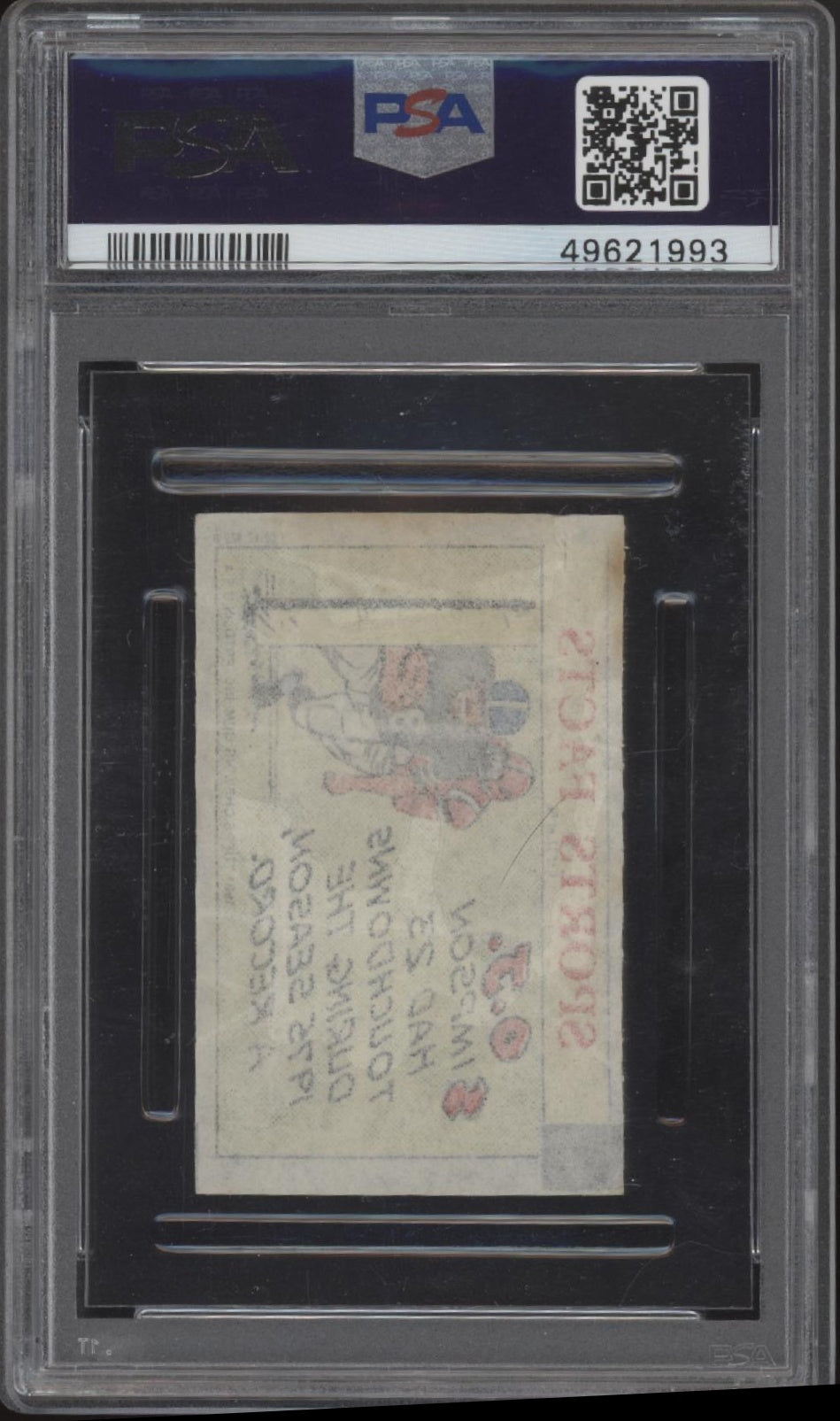 OJ Simpson 1981 Topps Thirst Break Comics #37 PSA 1