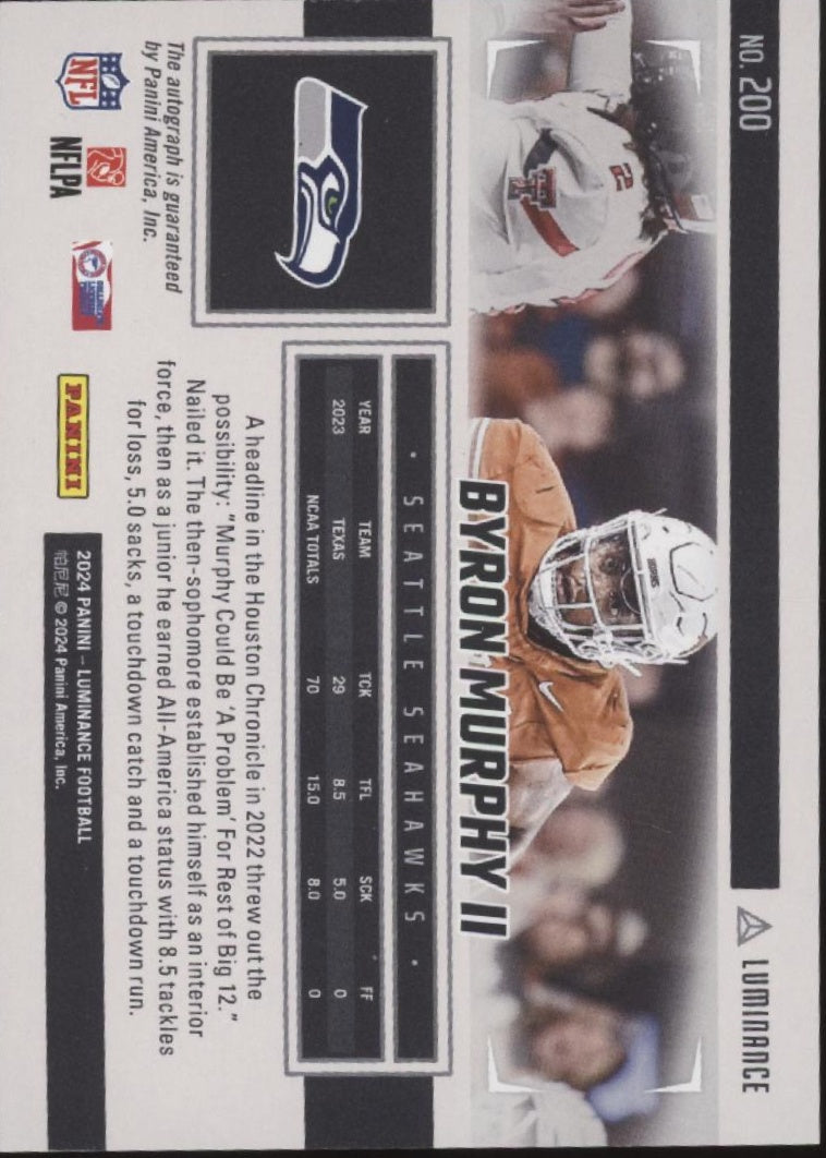 Byron Murphy II 2024 Panini Luminance RC Auto 540/700 #200