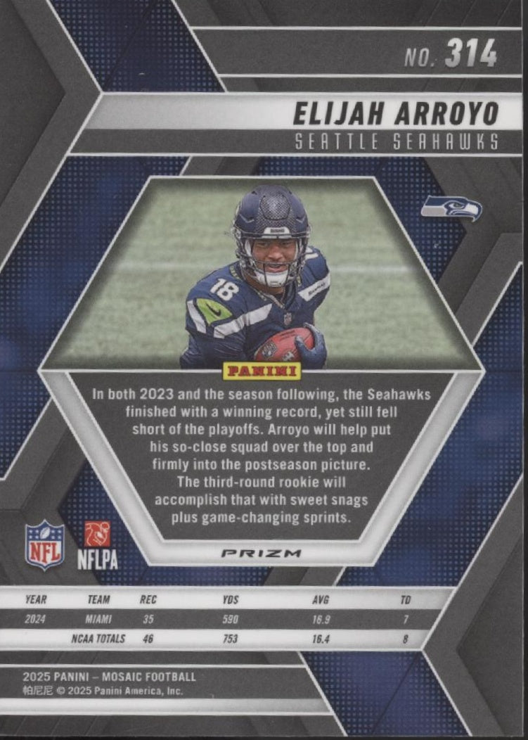 Elijah Arroyo 2025 Panini Mosaic Honeycomb Prizm RC #314