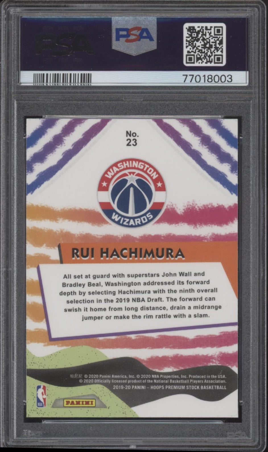 Rui Hachimura 2019-20 Panini Hoops Premium Stock We Got Next #23 PSA 10