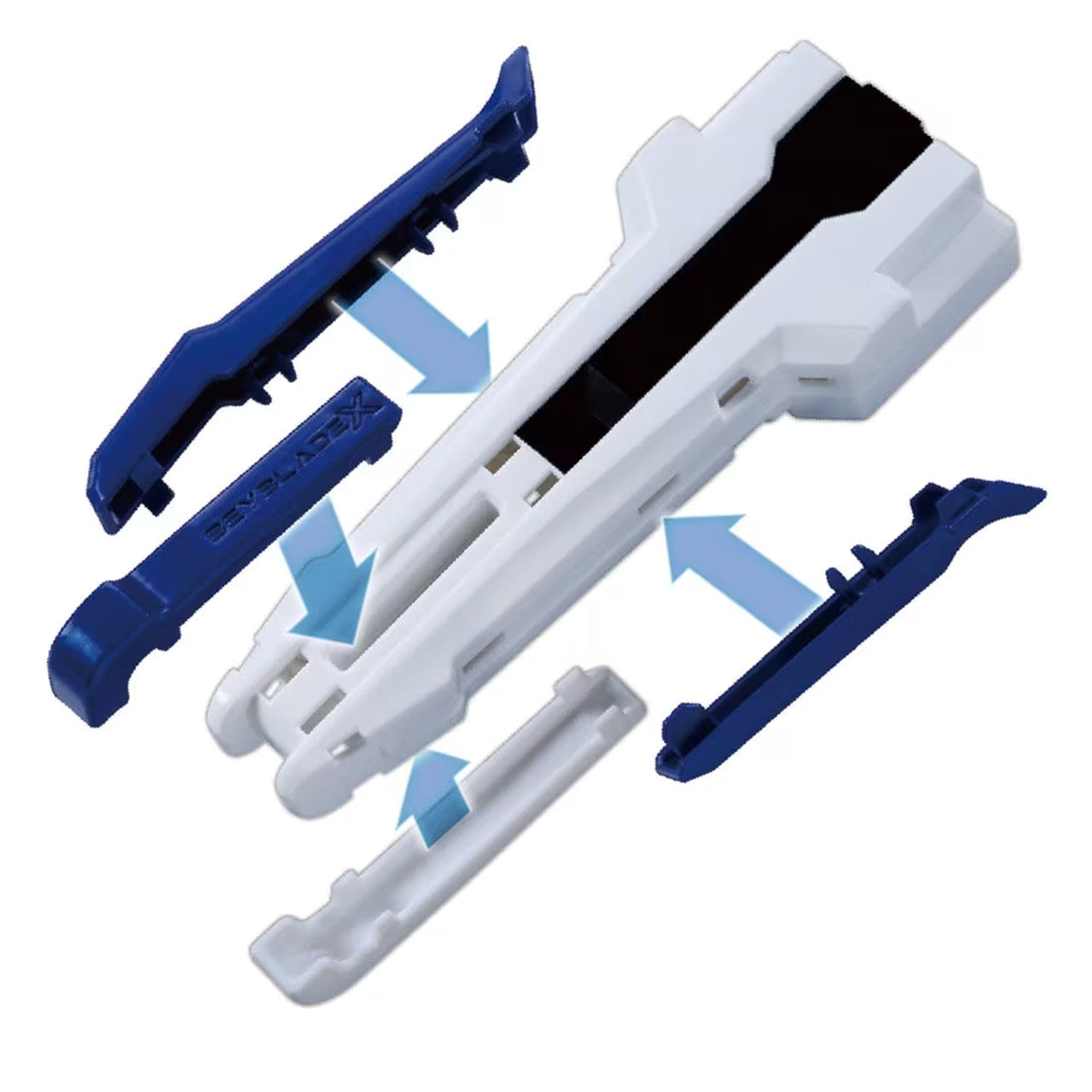 Takara Tomy Beyblade X BX-29 Rubber Custom Grip White & Blue Launcher