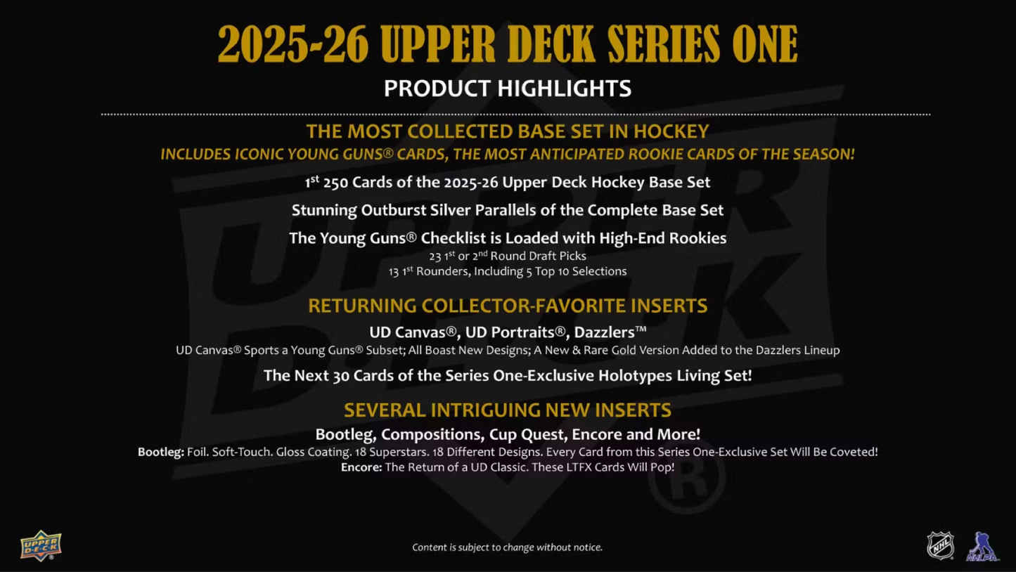 2025-26 Upper Deck Series 1 Hockey Tin