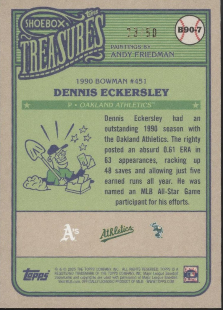 Dennis Eckersley 2025 Topps Shoebox Treasures '90 Bowman 23/50 #B90-7