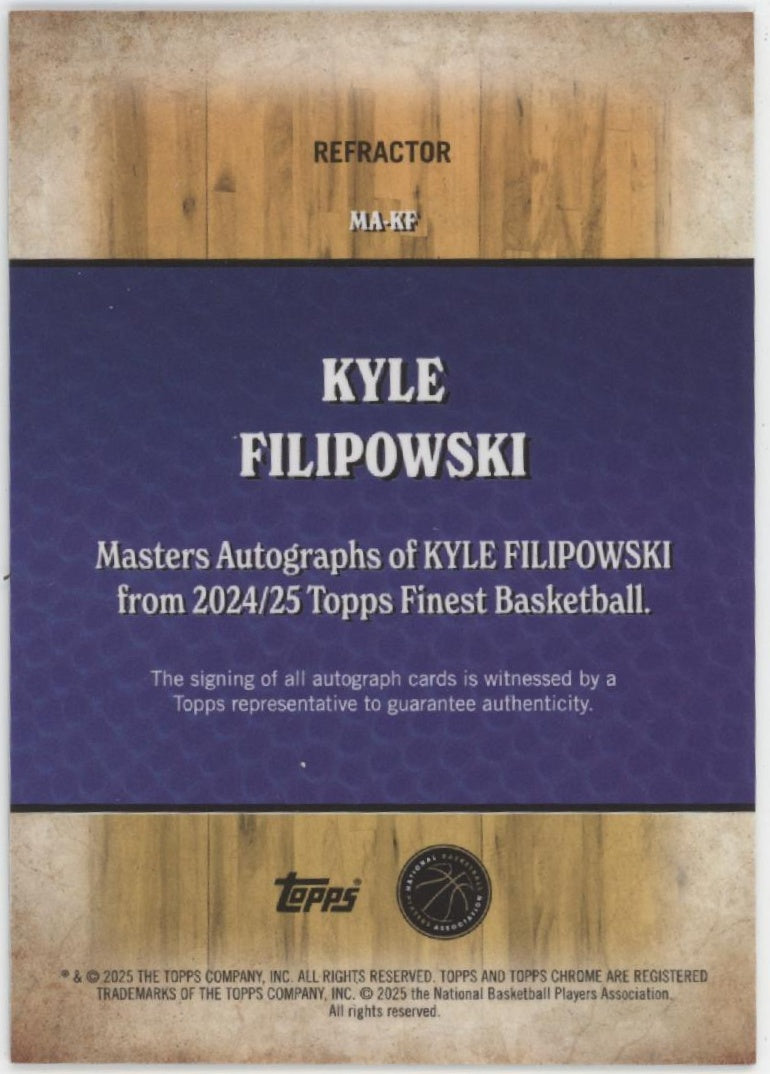 Kyle Filipowski 2024-25 Topps Finest Masters Refractor RC Auto #MA-KF