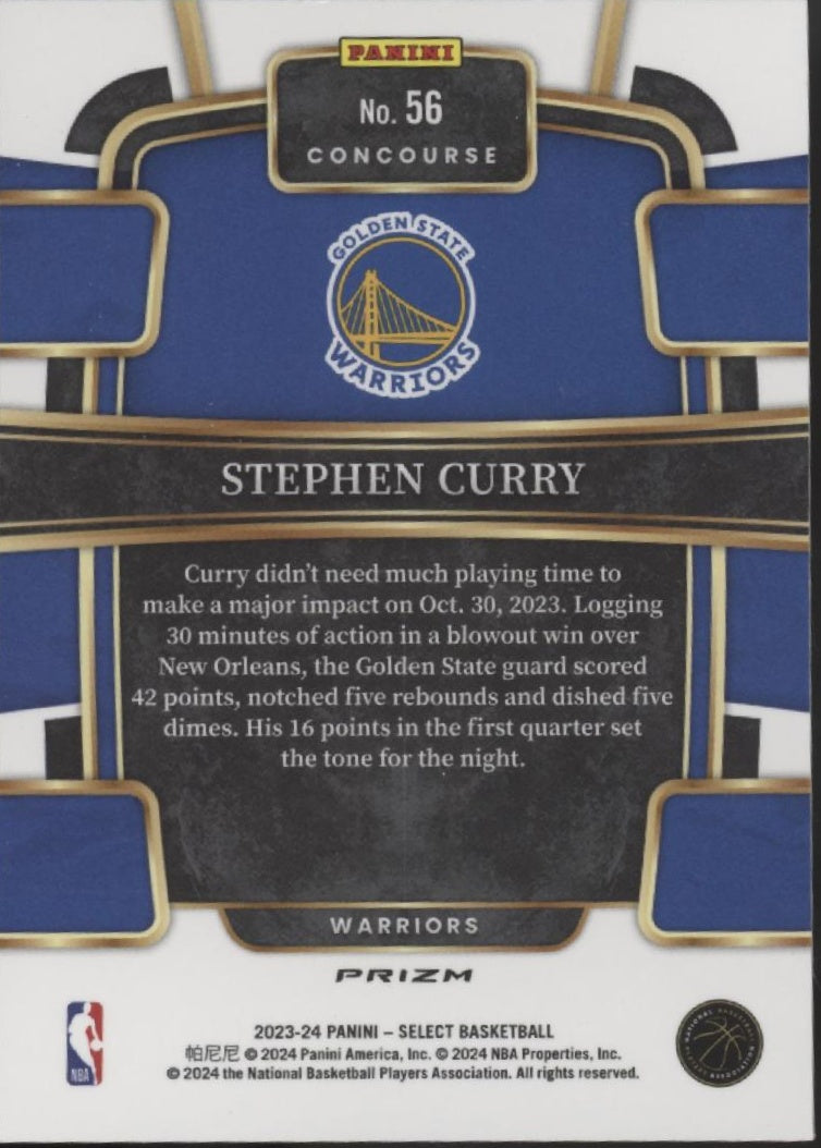Stephen Curry 2023-24 Panini Select Orange Shock Prizm #56