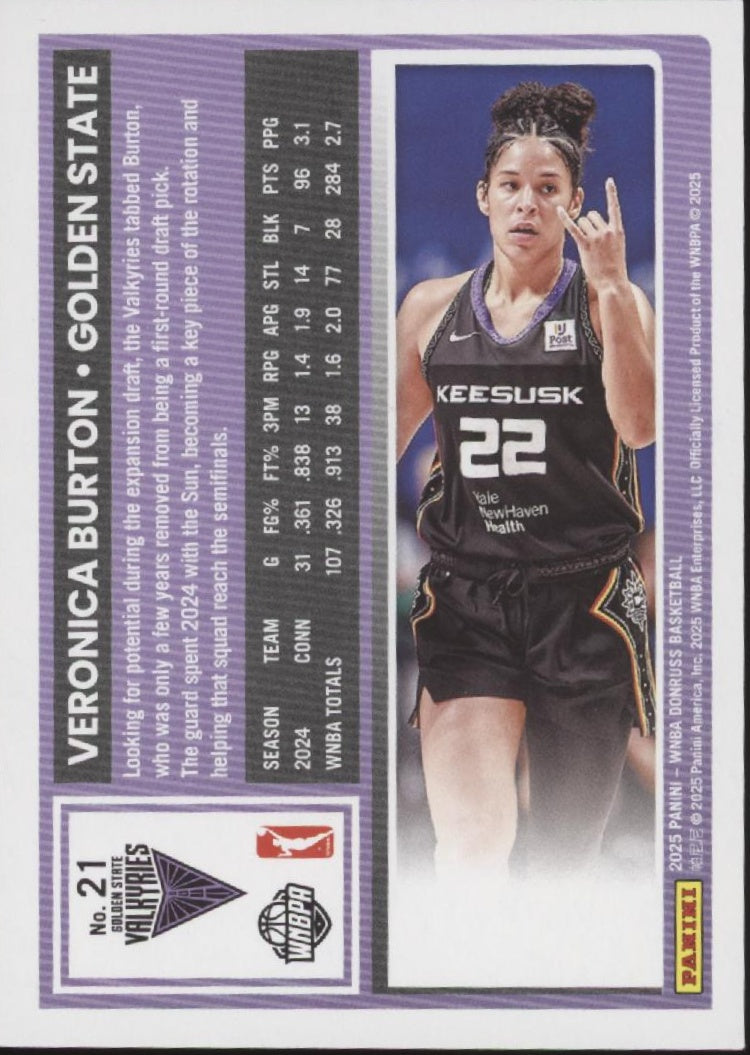 Veronica Burton 2025 Panini WNBA Donruss Green Laser #21