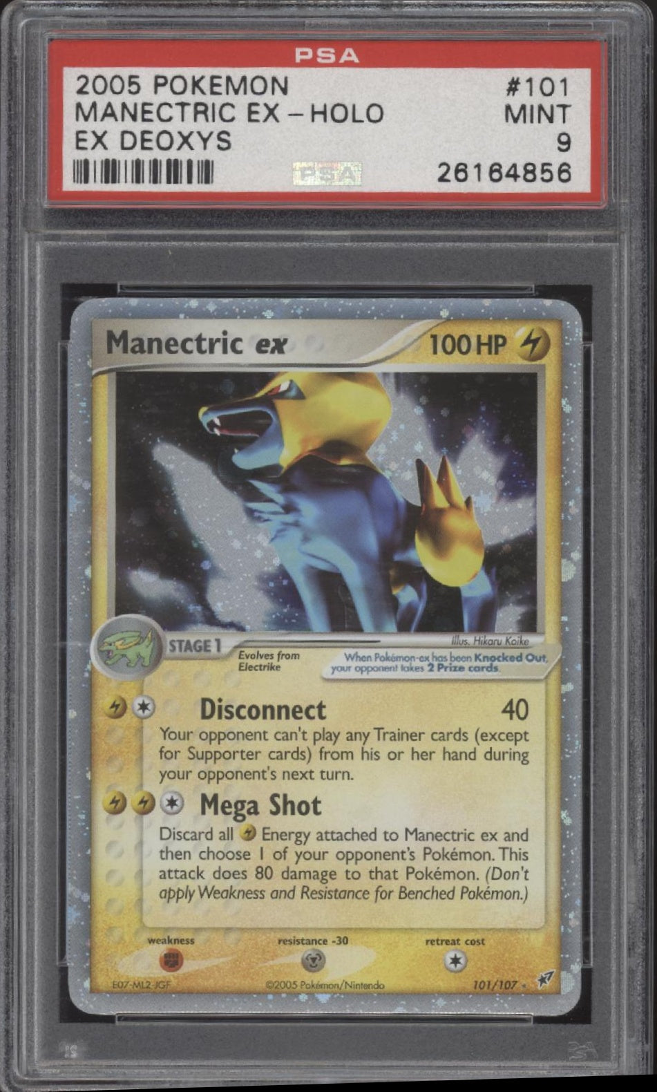 pokemon card deoxys ex Manectric ex Pokemon ex Deoxys Holo #101 PSA 9