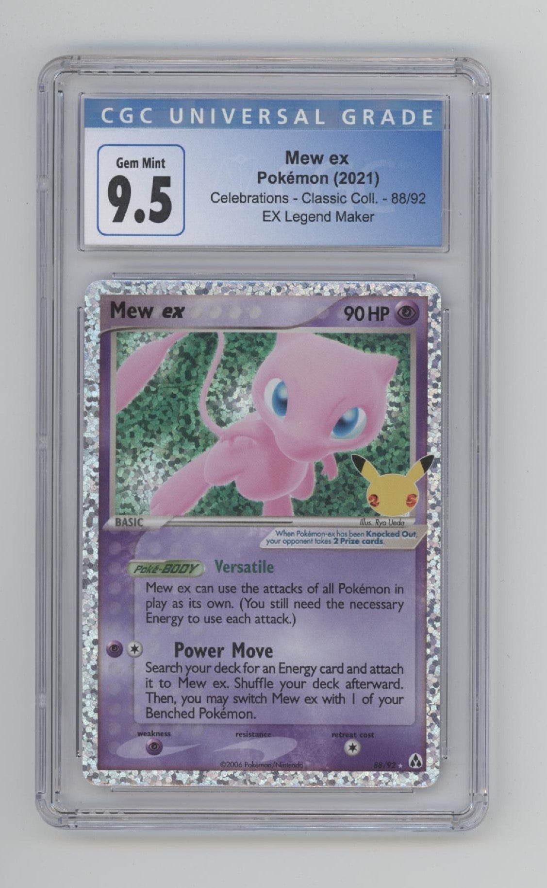 pokemon card maker ex Mew ex Pokemon Celebrations Classic Collection EX Legend Maker #88 CGC 9.5