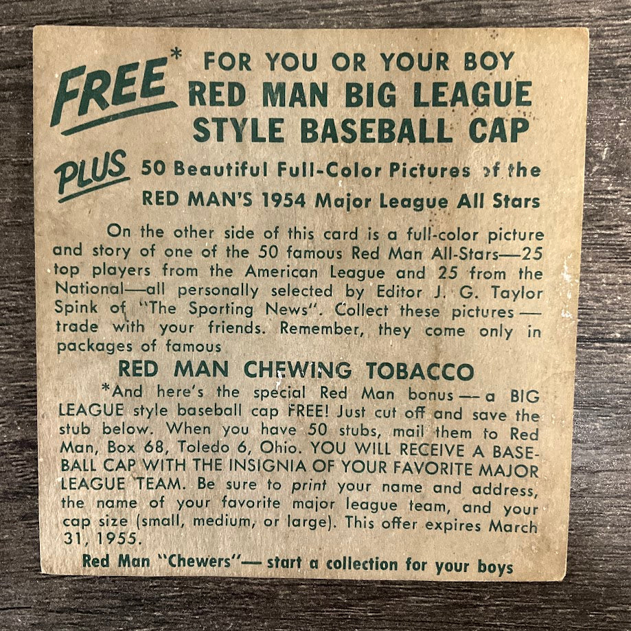 Ferris Fain 1954 Red Man #22 Chicago White Sox PR