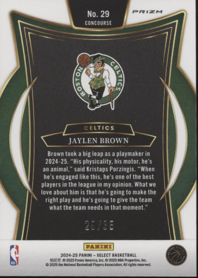 Jaylen Brown 2024-25 Panini Select White Scope Prizm 29/35 #29