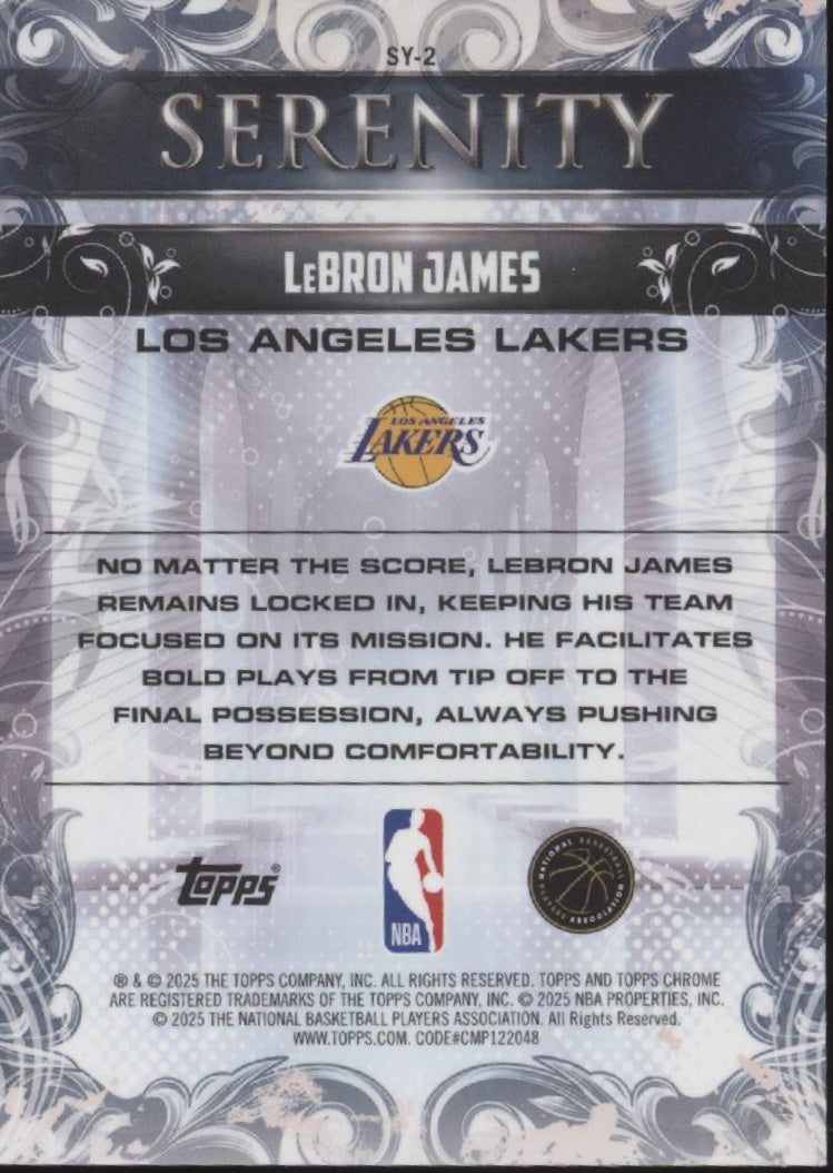 LeBron James 2025-26 Topps Chrome Serenity #SY-2