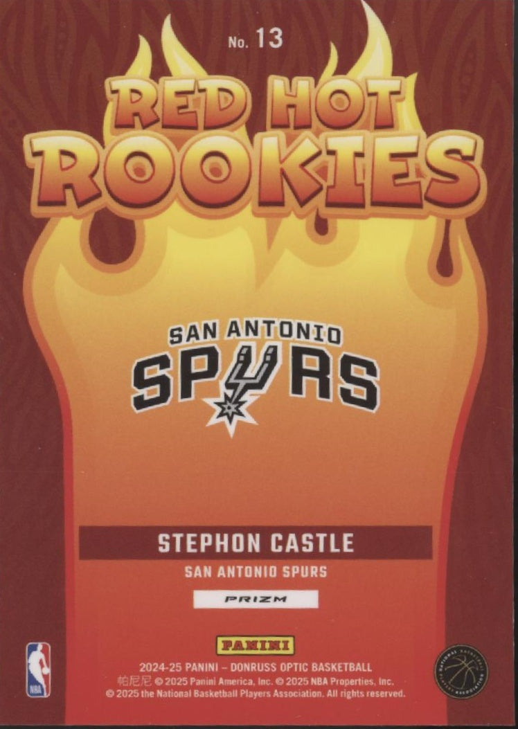 Stephon Castle 2024-25 Donruss Optic Red Hot Rookies Red International Prizm #13
