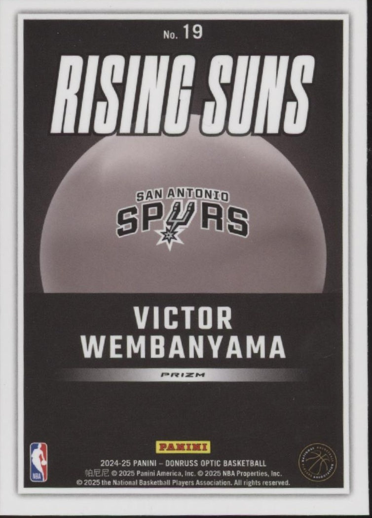 Victor Wembanyama 2024-25 Panini Donruss Optic Rising Suns Prizm #19
