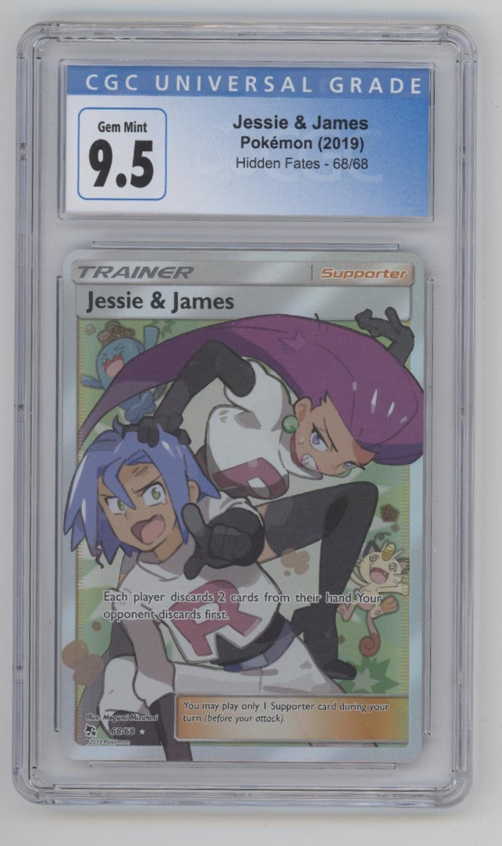 Jessie & James Pokemon Hidden Fates #68 CGC 9.5 Jessie & James Pokemon Hidden Fates #68 CGC 9.5