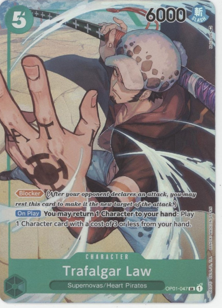 Trafalgar Law One Piece Card Game Alt Art Pre Errata OP01-047 Trafalgar Law One Piece Card Game Alt Art Pre Errata OP01-047