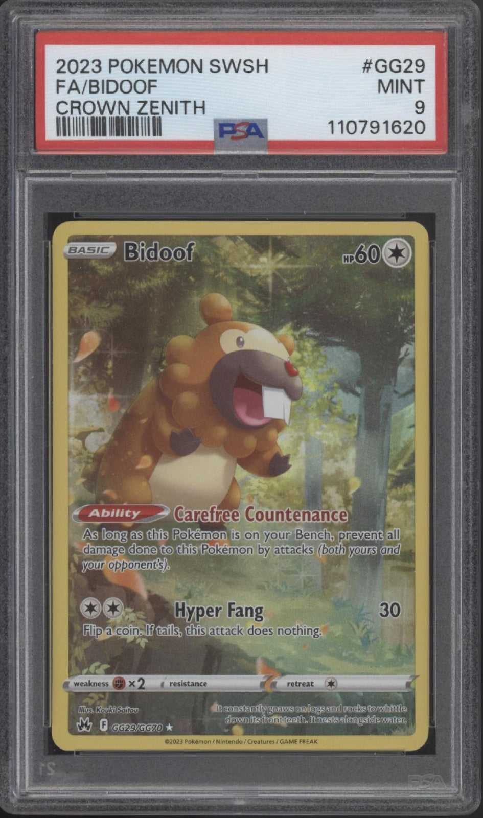 Bidoff Pokemon Crown Zenith Full Art #GG29 PSA 9