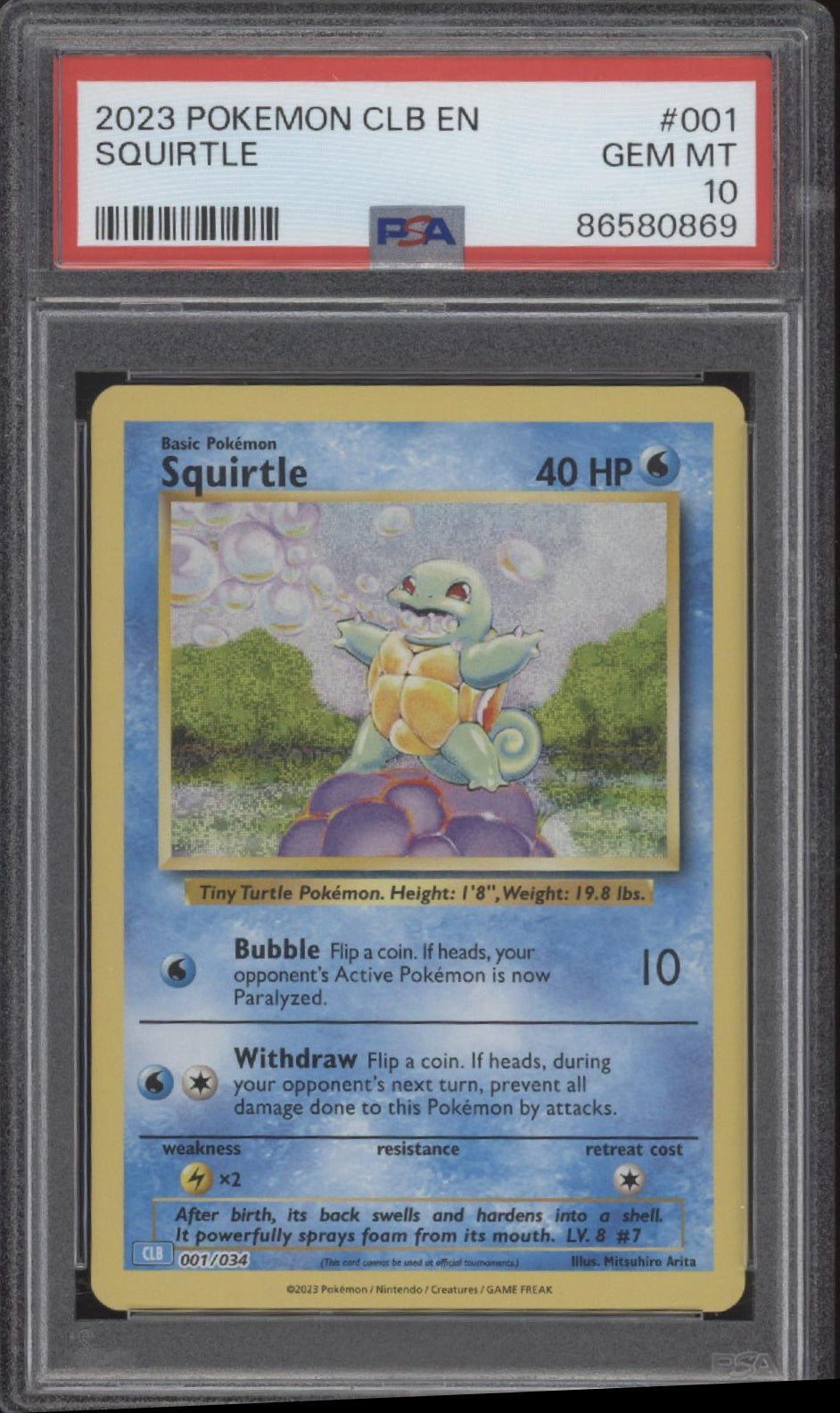 Squirtle Pokemon Classic Collection Blastoise #001 PSA 10 Squirtle Pokemon Classic Collection Blastoise #001 PSA 10
