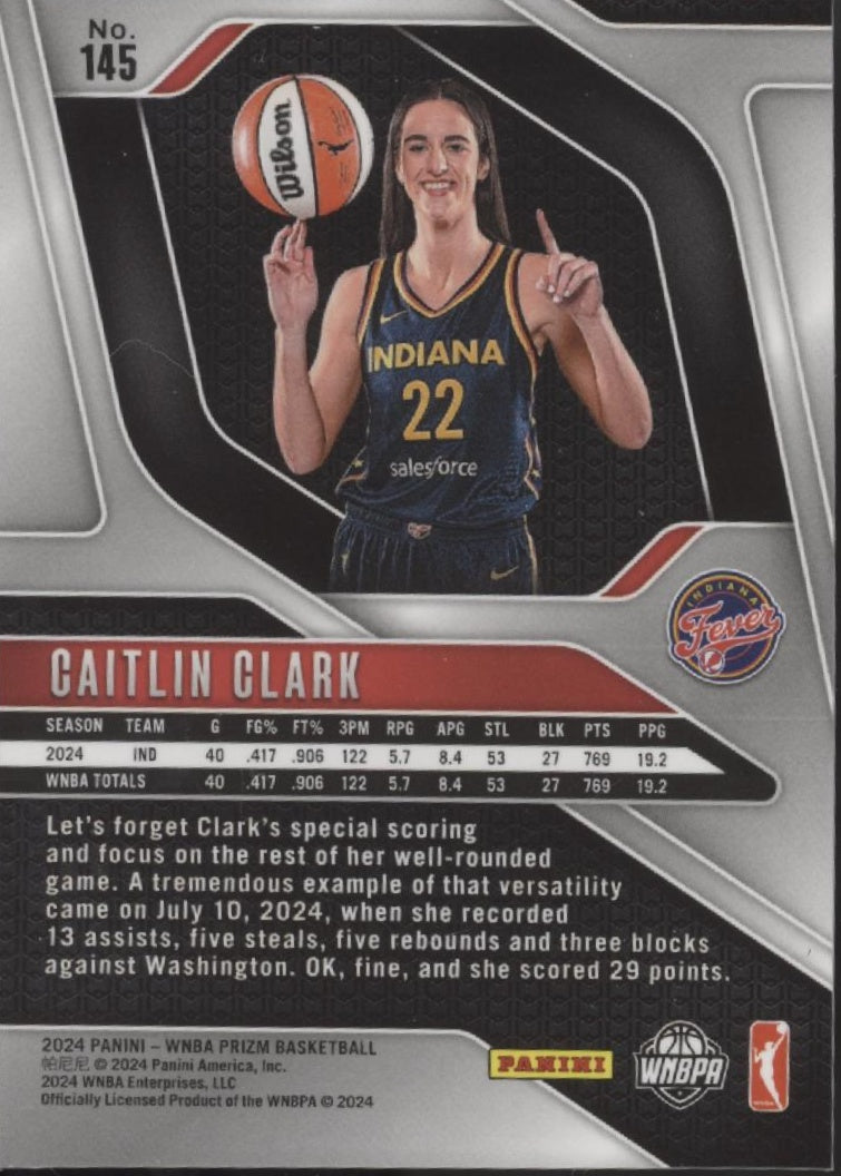 Caitlin Clark 2024 Panini WNBA Prizm RC #145