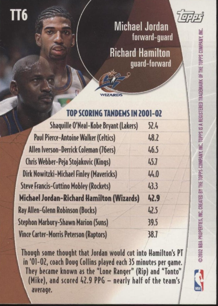 Michael Jordan / Richard Hamilton 2002-03 Topps Top Tandems #TT6