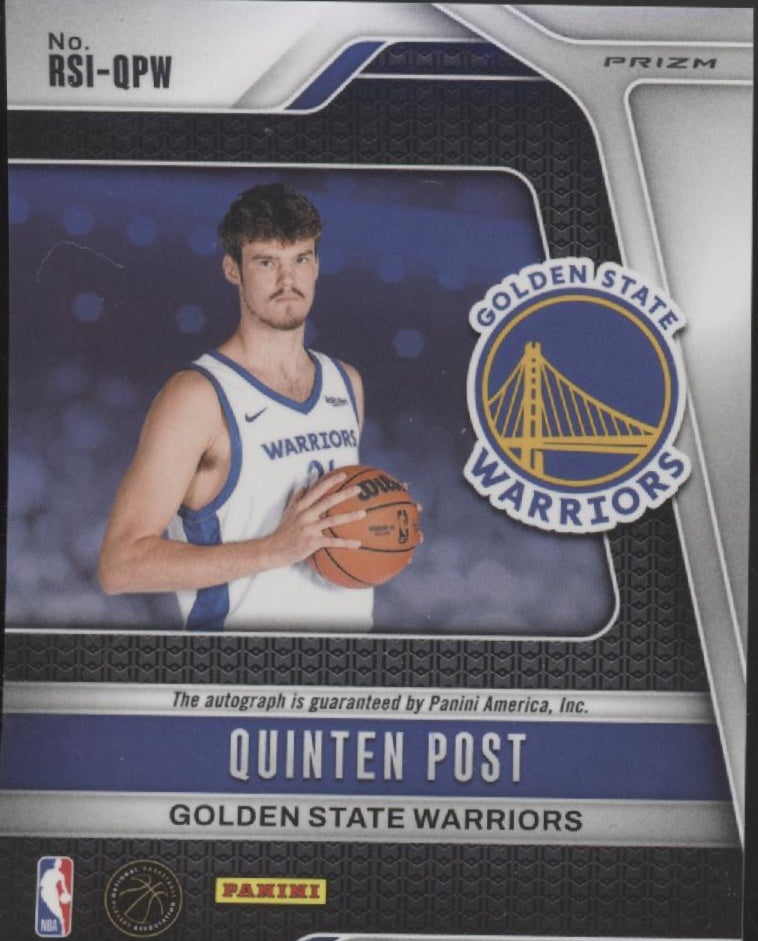 Quinten Post 2024-25 Panini Prizm Blue Wave Prizm RC Auto #RSI-QPW #2