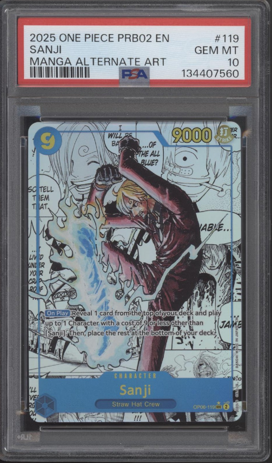 Sanji One Piece Card Game The Best Vol. 2 Manga Alt Art #119 PSA 10 Sanji One Piece Card Game The Best Vol. 2 Manga Alt Art #119 PSA 10