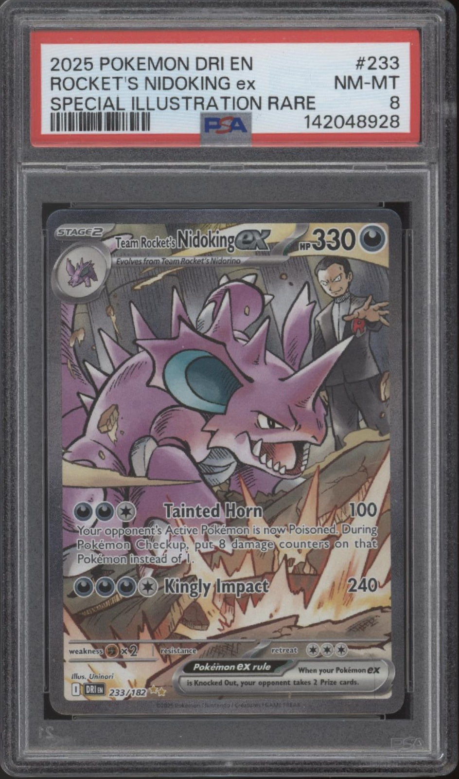 Rocket's Nidoking ex Pokemon Destined Rivals Special Illustration #233 PSA 8 #2 Rocket's Nidoking ex Pokemon Destined Rivals Special Illustration #233 PSA 8 #2